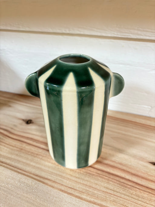 Caravane Cassis Vase with Emerald Stripes