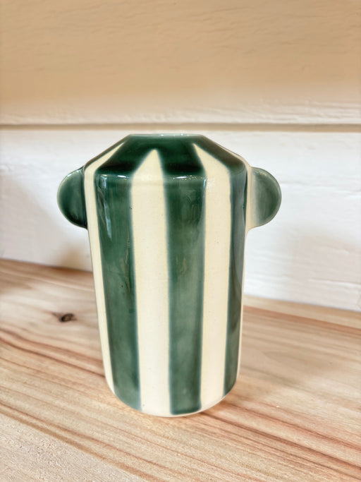 Caravane Cassis Vase with Emerald Stripes