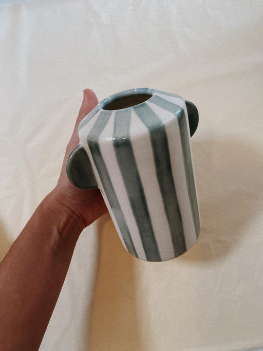 Caravane Cassis Vase with Emerald Stripes