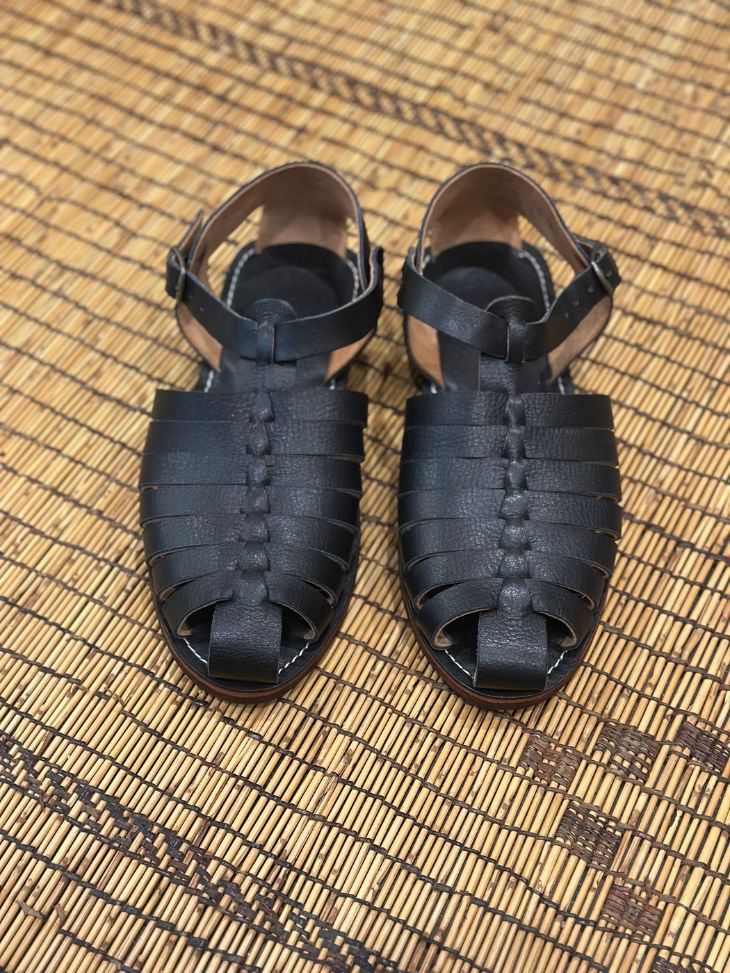 Men Leather Sandals ~ Black