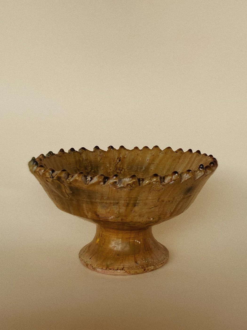 Medium Tamegroute Pedestal Bowl -OliveGreen