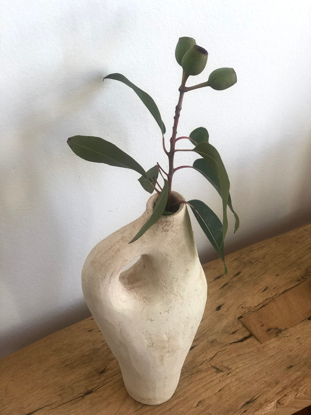 Moroccan White Clay Vase