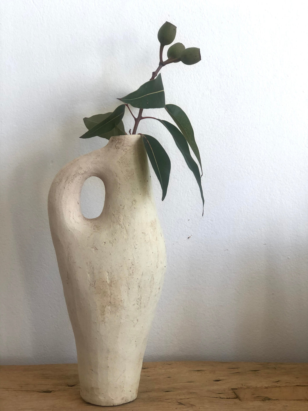 Moroccan White Clay Vase