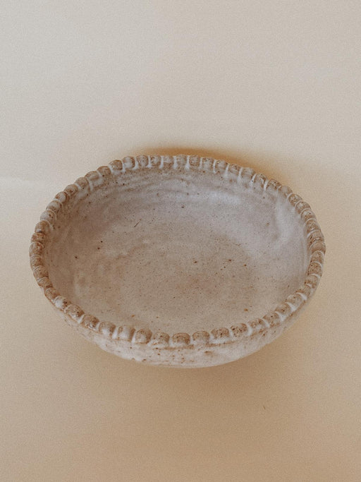 Handmade Ceramic Pearl Bowl | Ochre | Artisan Pearl Rim Design