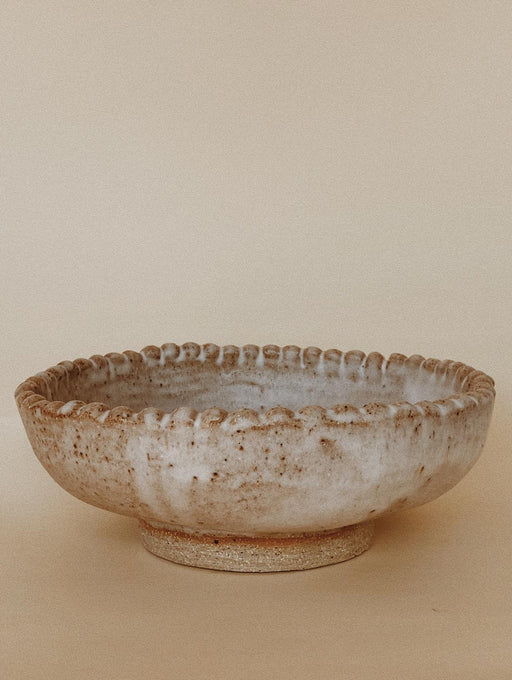 Handmade Ceramic Pearl Bowl | Ochre | Artisan Pearl Rim Design