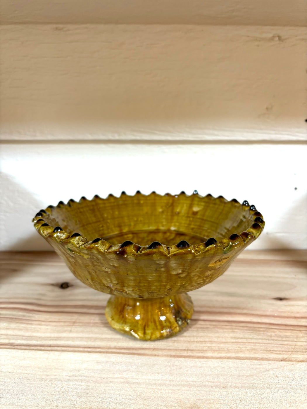 Medium Tamegroute Pedestal Bowl -Green