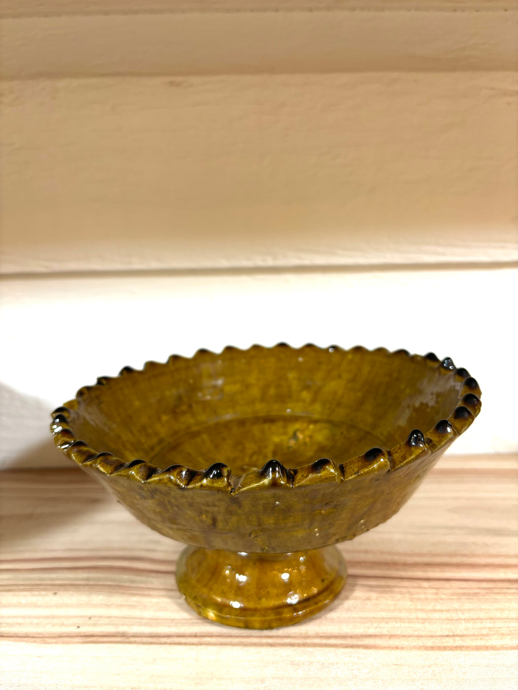 Medium Tamegroute Pedestal Bowl -Green