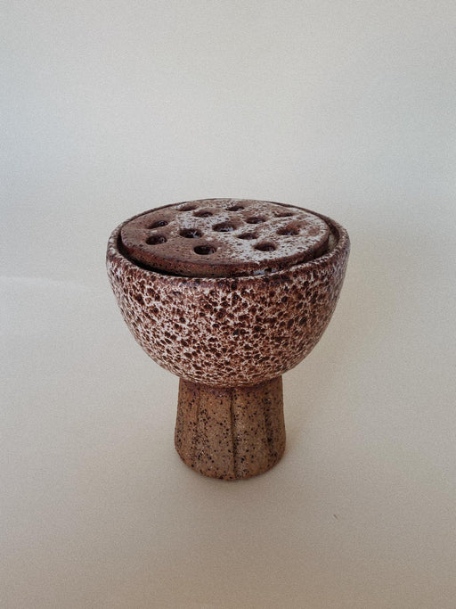 Earth Wildflower Ceramic Vase – Removable Top Plate | Ochre